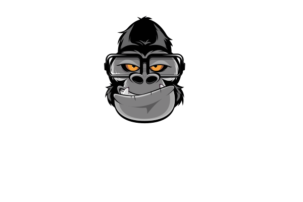 Gizmorillanin Logosu - bir goril kafasi ve ünvani
